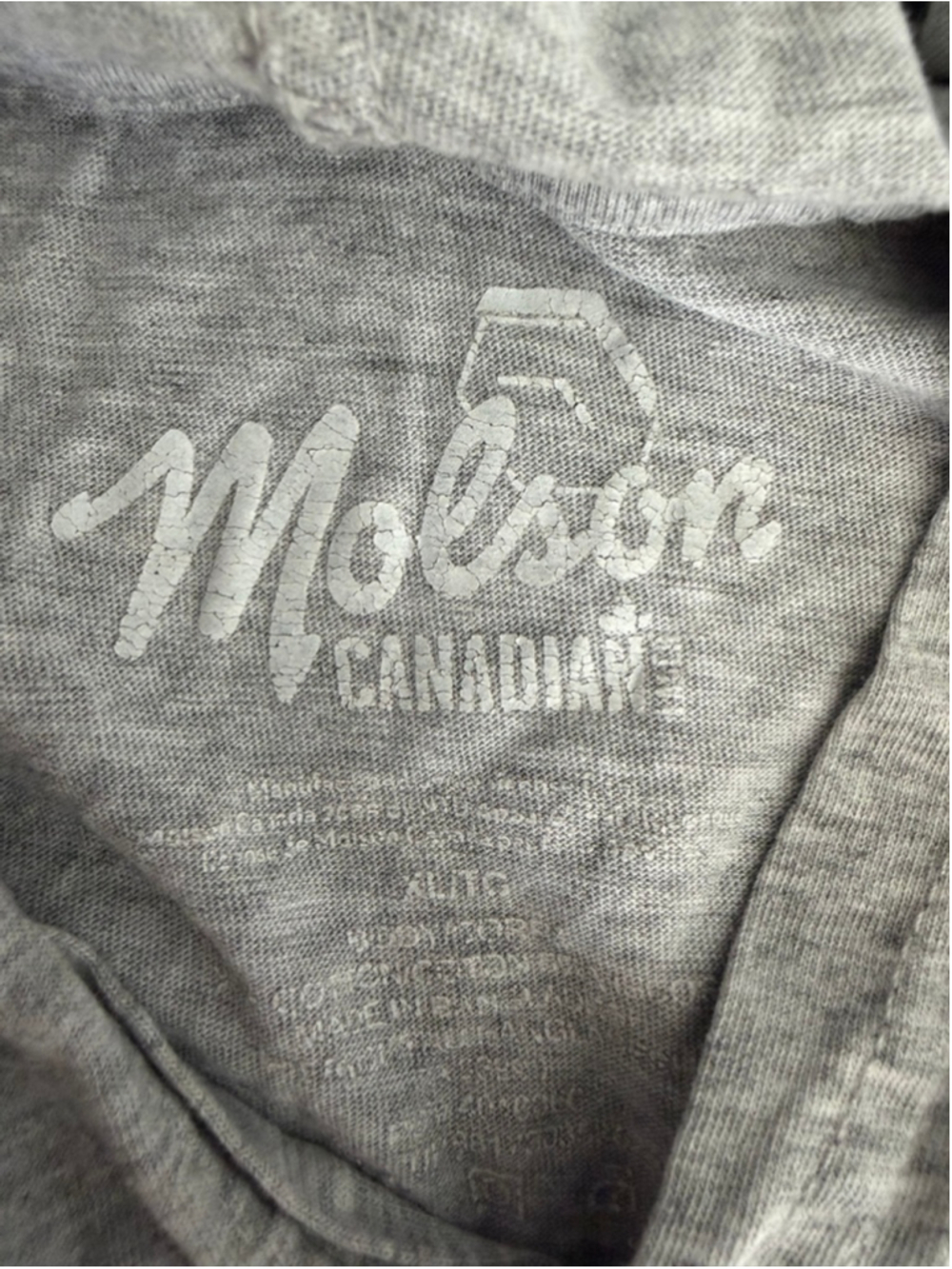 Men's Molson Canadian Gray Blue Sleeveless Hoodie XL - Picture 3 of 3